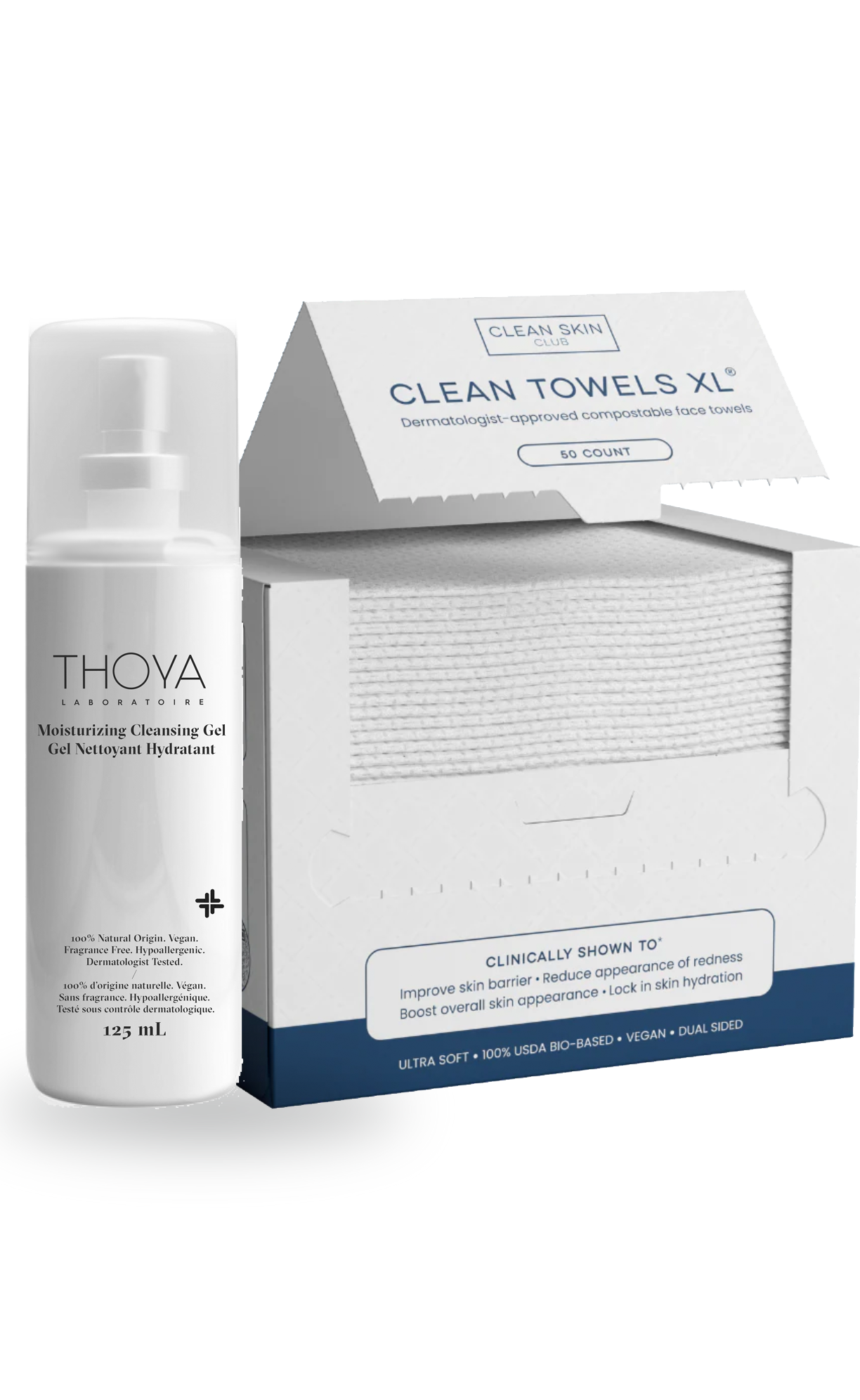 DUO Gel Nettoyant Hydratant Thoya Laboratoire & Lingettes XL