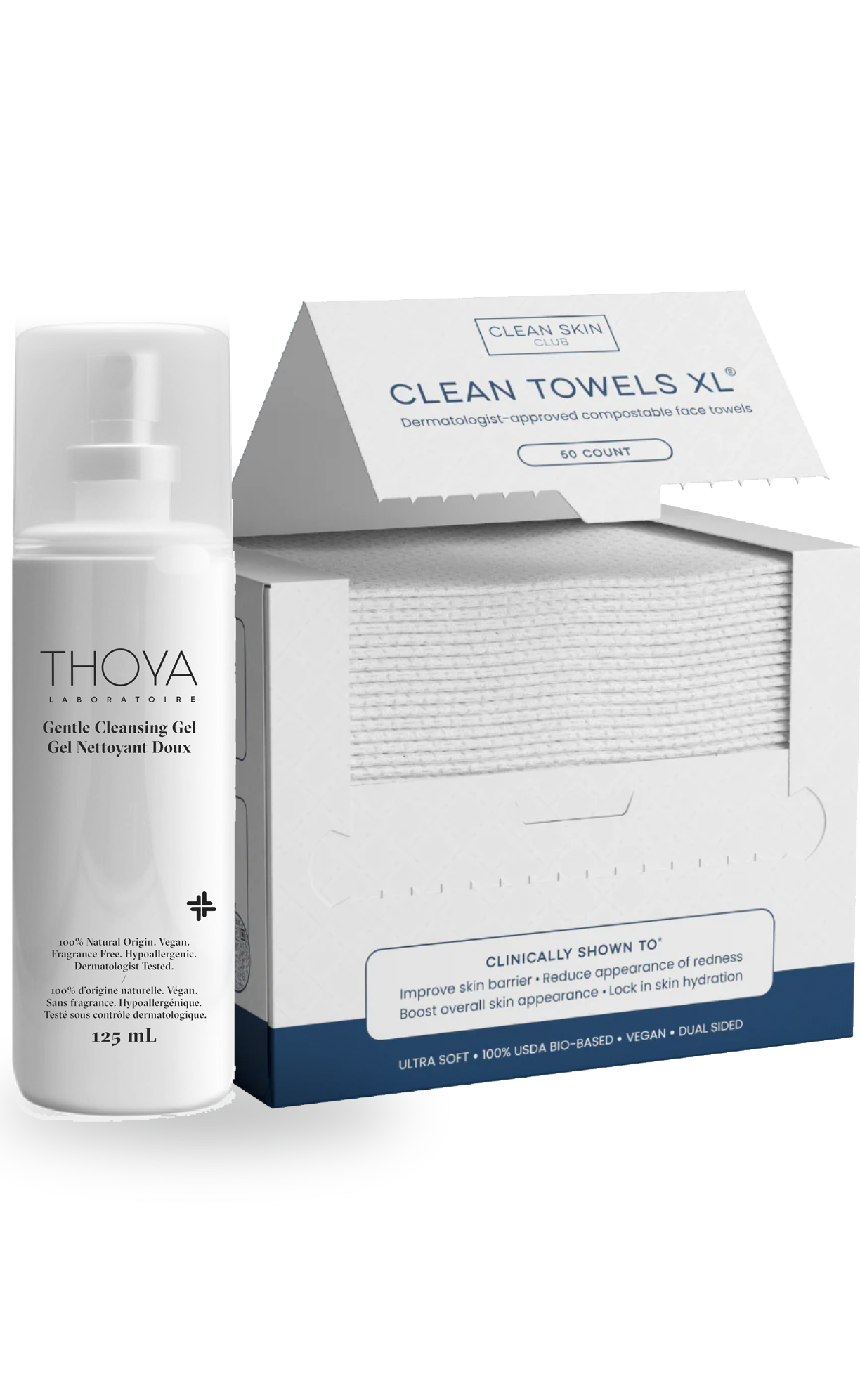 DUO Gel Nettoyant Doux Thoya Laboratoire & Lingettes XL