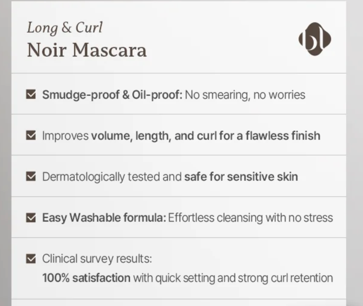 Bl Lashes Noir Mascara for Eyelash Extensions