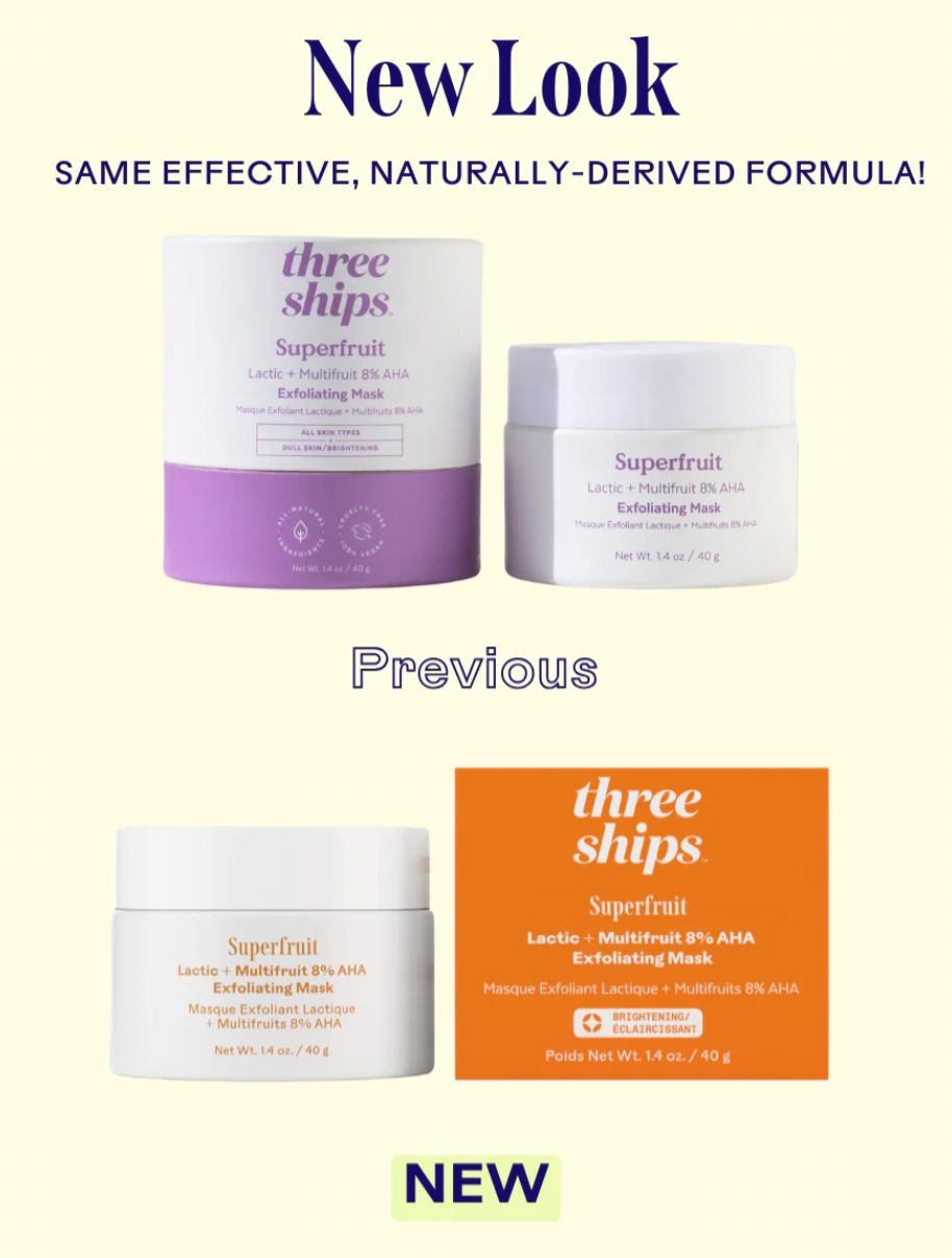 Three Ships Superfruit Lactic + Multifruit 8% Aha Exfoliating Mask