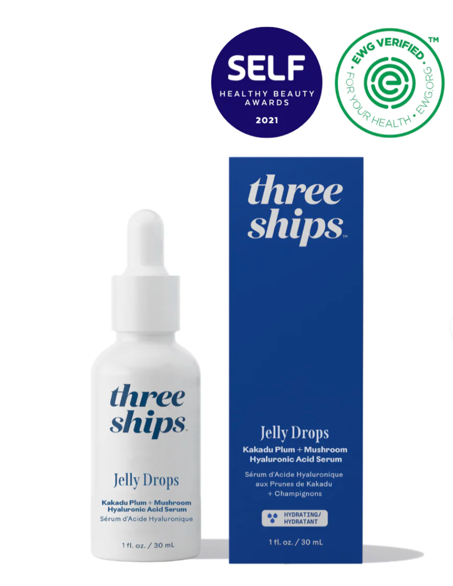Sérum à l'acide hyaluronique Three Ships Jelly Drops™ à la prune de Kakadu et aux champignons (acide hyaluronique + vitamine C)