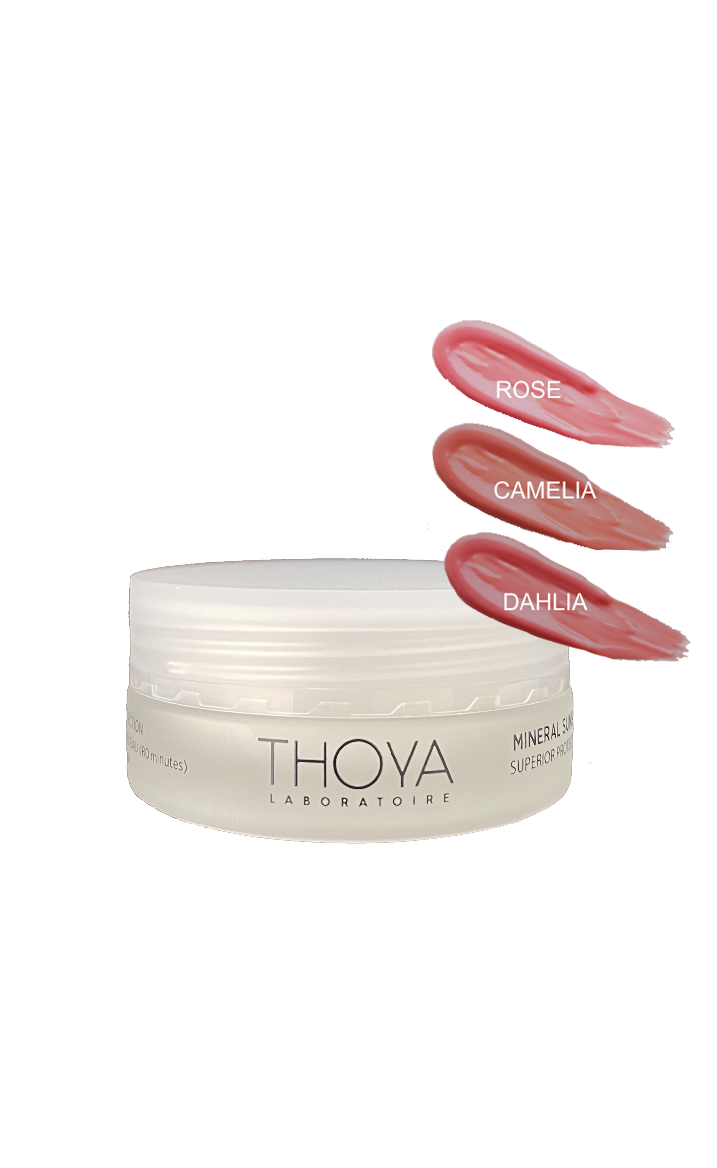 Crème solaire minérale SPF 40 Baume de protection supérieure Couleur Glow Camelia Thoya Laboratoire