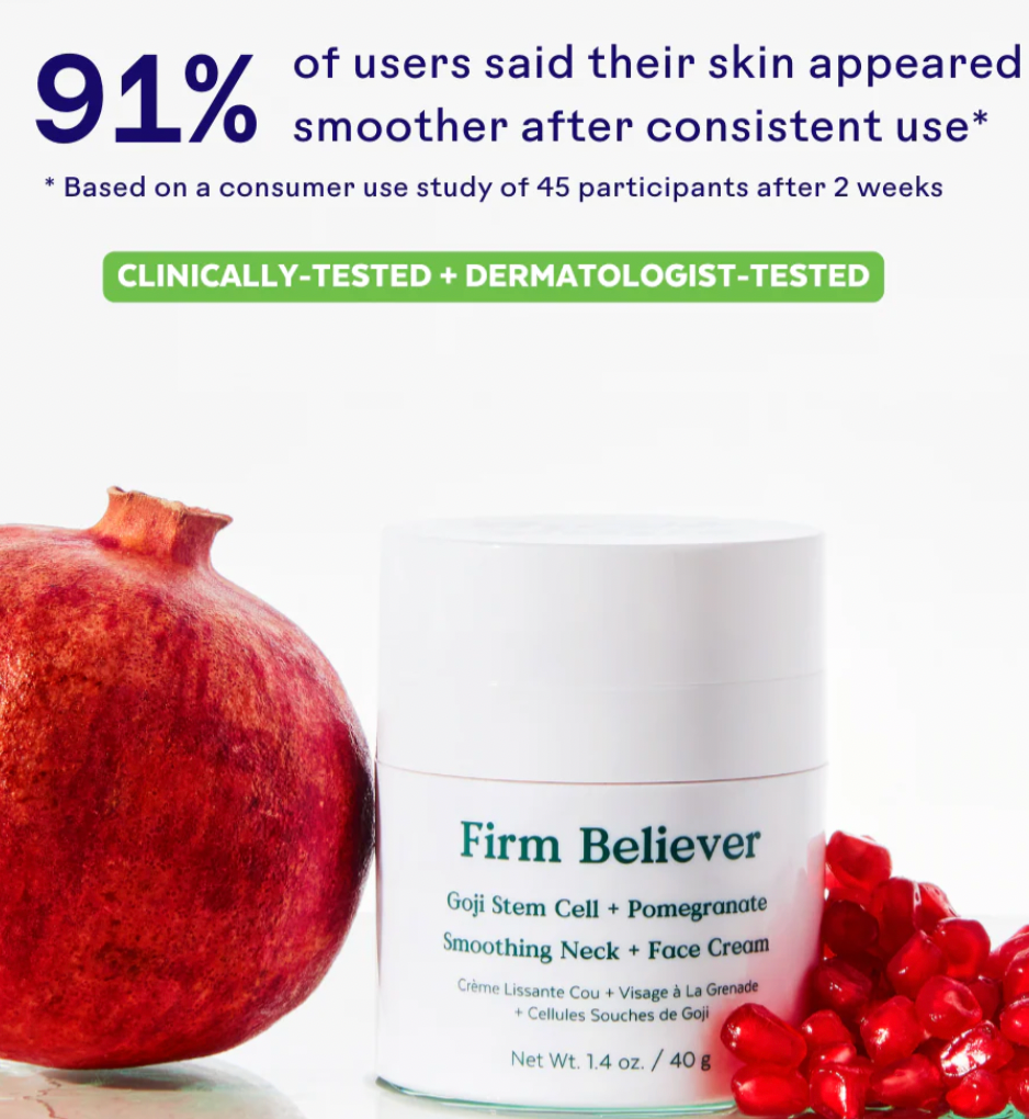 Three Ships Firm Believer™ Goji Stem Cell + Pomegranate Smoothing Neck + Face Cream
