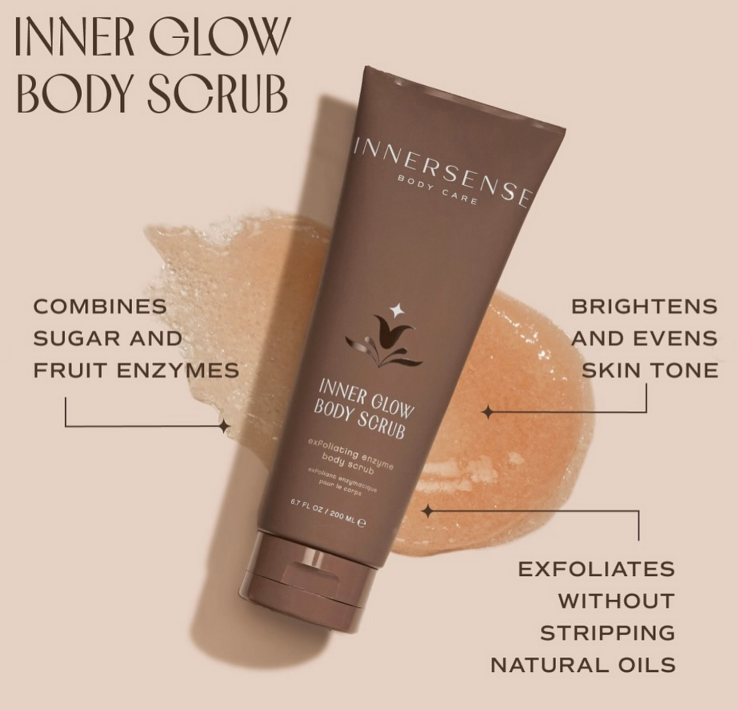 INNERSENSE Inner Glow Body Scrub - Enzymes, vitamins B5, C and D