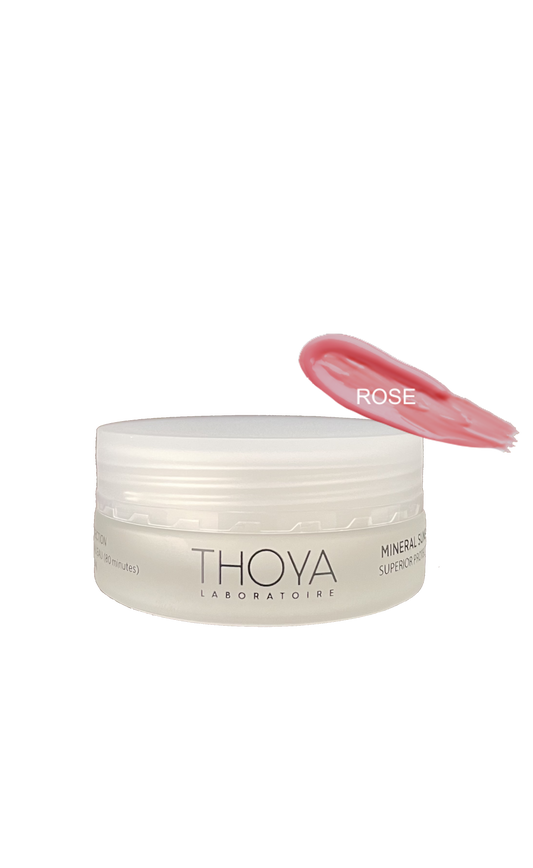 Crème solaire minérale SPF 40 Baume de protection supérieure Couleur Glow Rose Thoya Laboratoire
